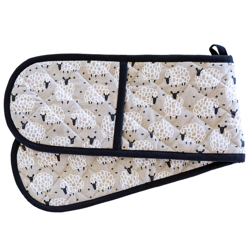 Double Oven Glove Grey Sheep