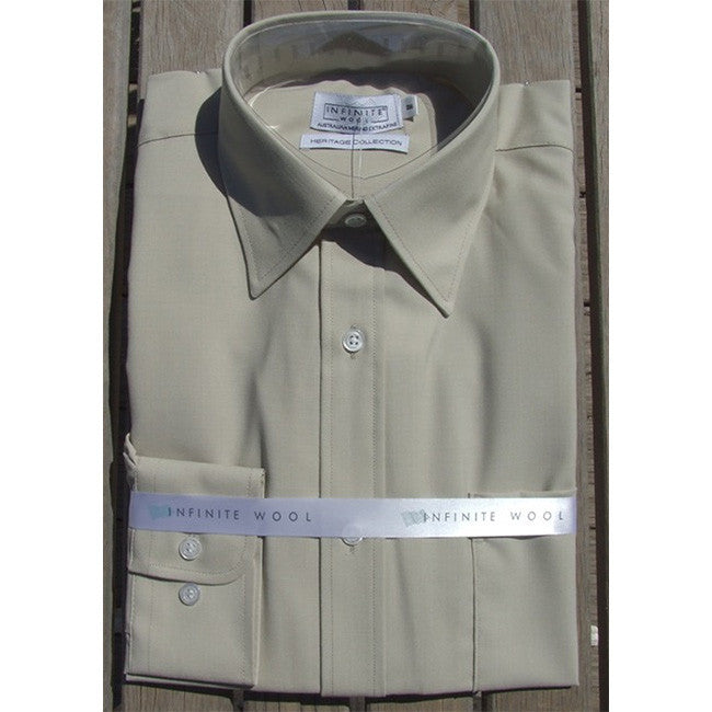 Infinite Wool Long Sleeve Shirt Wheat