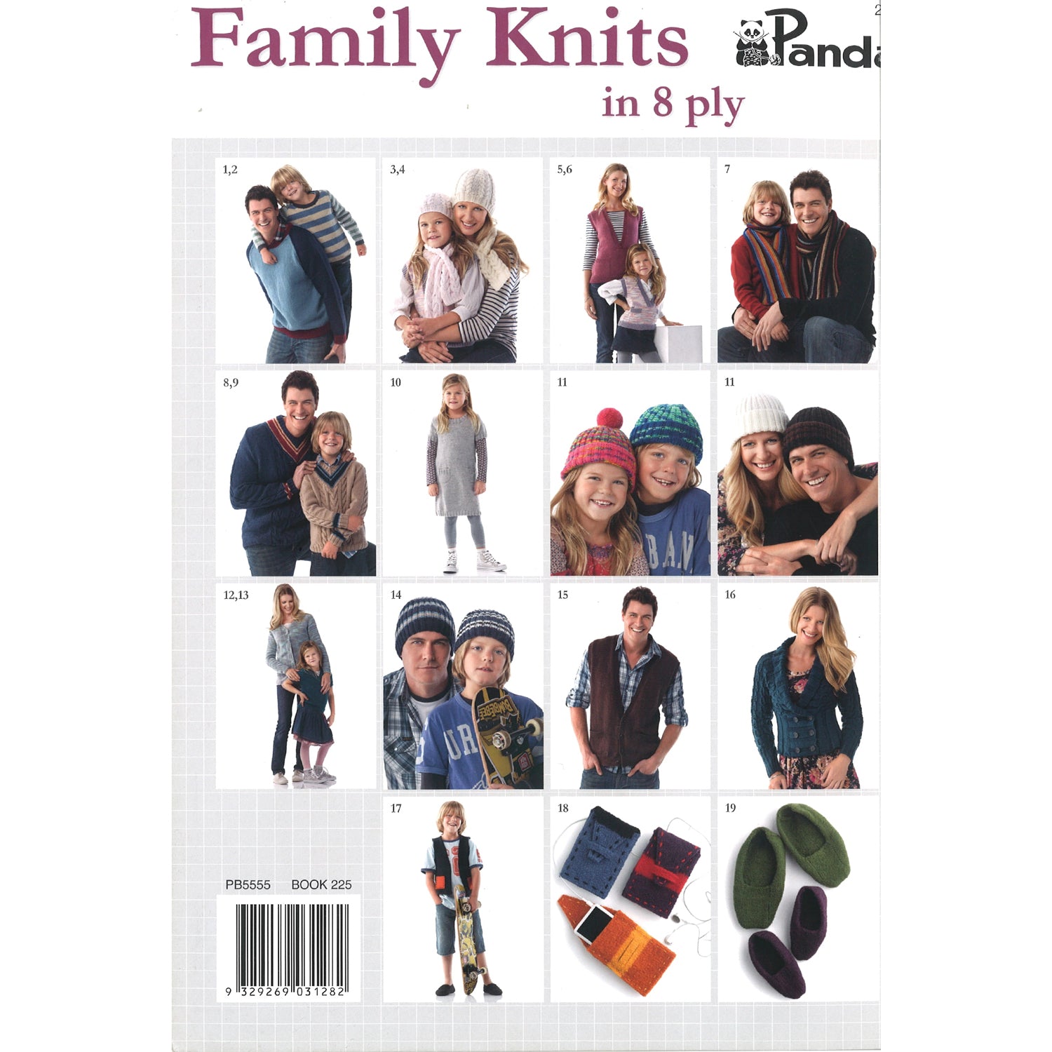 Panda Family Knits in 8 ply