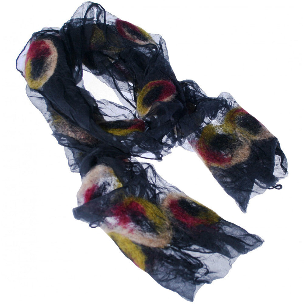 Sheer Bliss Silk with Wool Trim Scarf