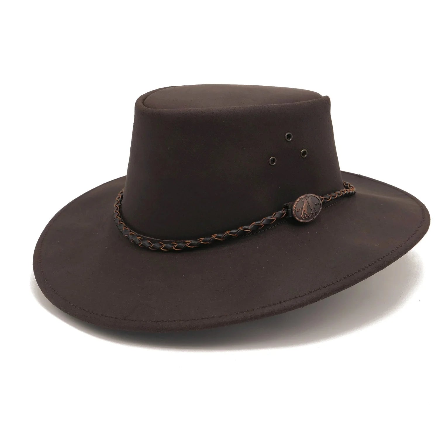 Kakadu Echuca Leather Hat brown