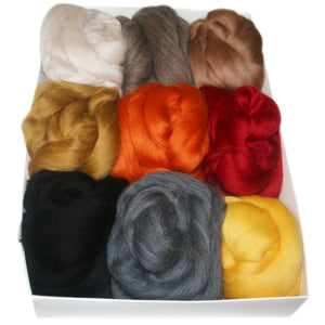 Coloured Wool Top Box of 9 - Aust Outback