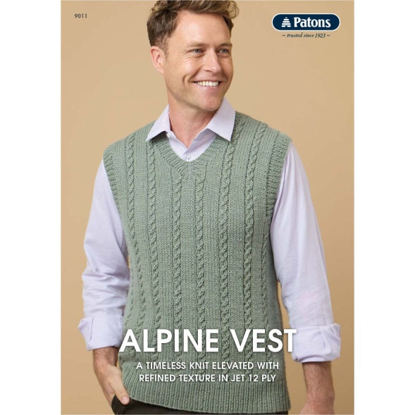 Patons Alpine Vest Pattern 9011