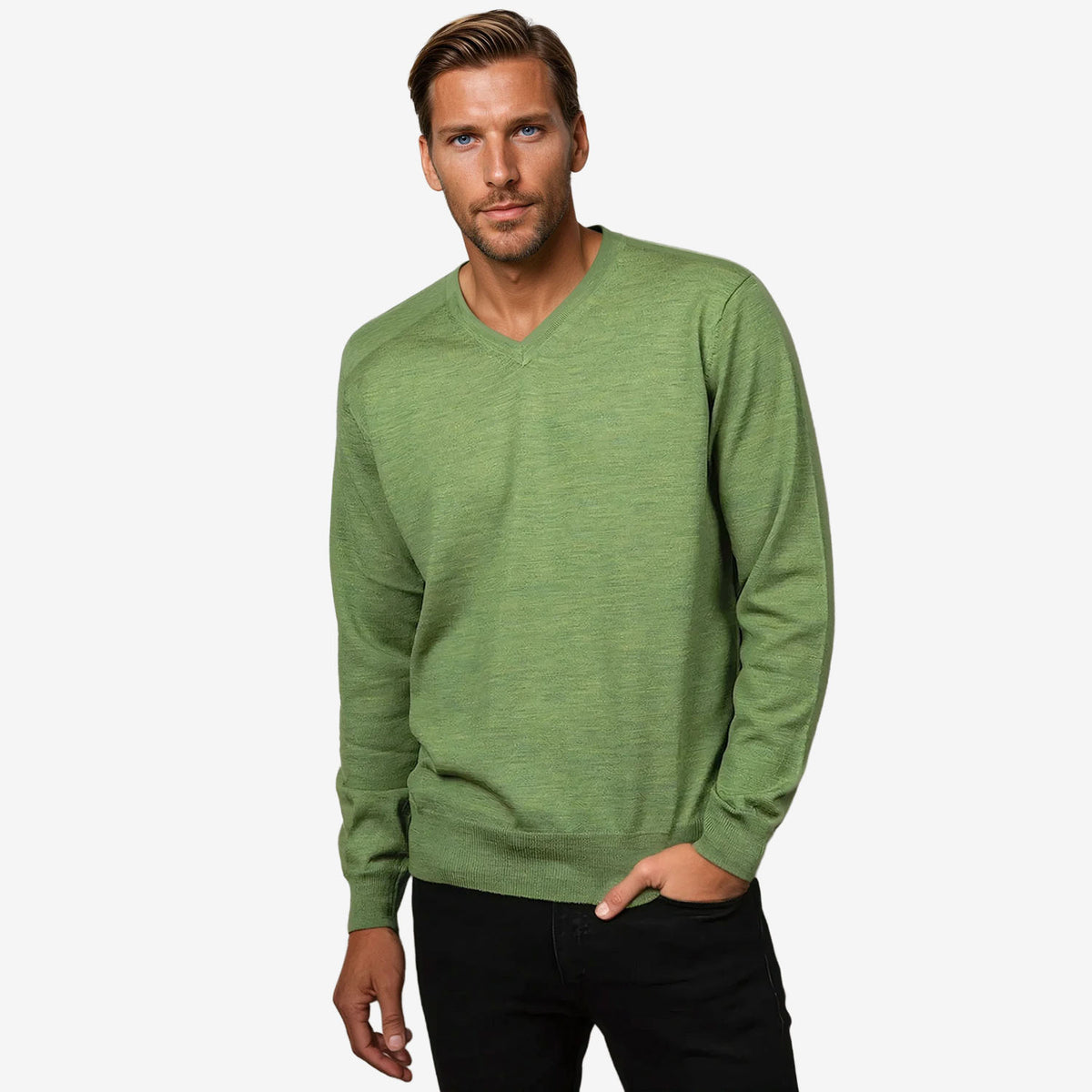 Ansett Extra Fine Merino Wool V Neck Jumper