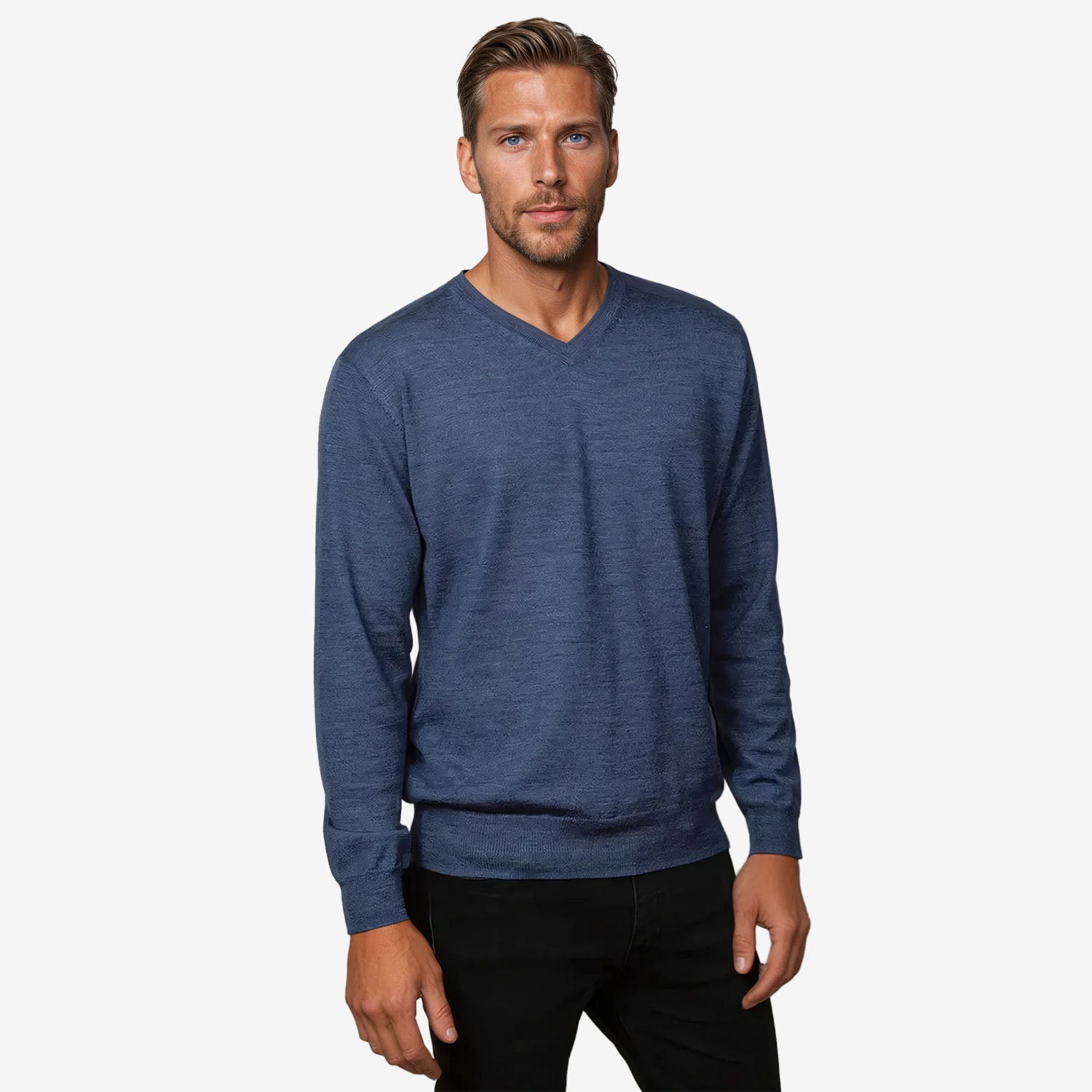 Ansett Extra Fine Merino Wool V Neck Jumper