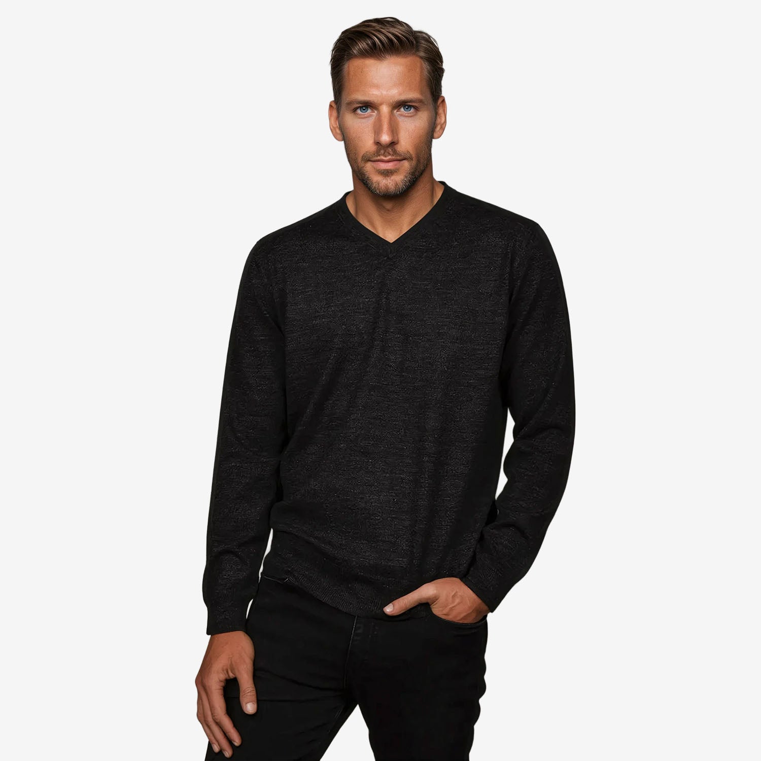 Ansett Extra Fine Merino Wool V Neck Jumper