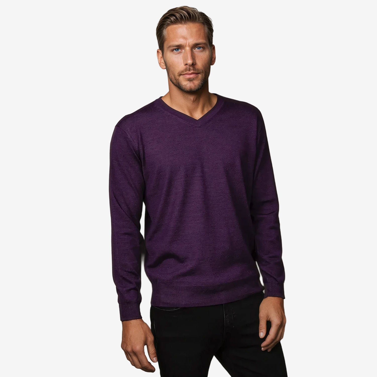 Ansett Extra Fine Merino Wool V Neck Jumper