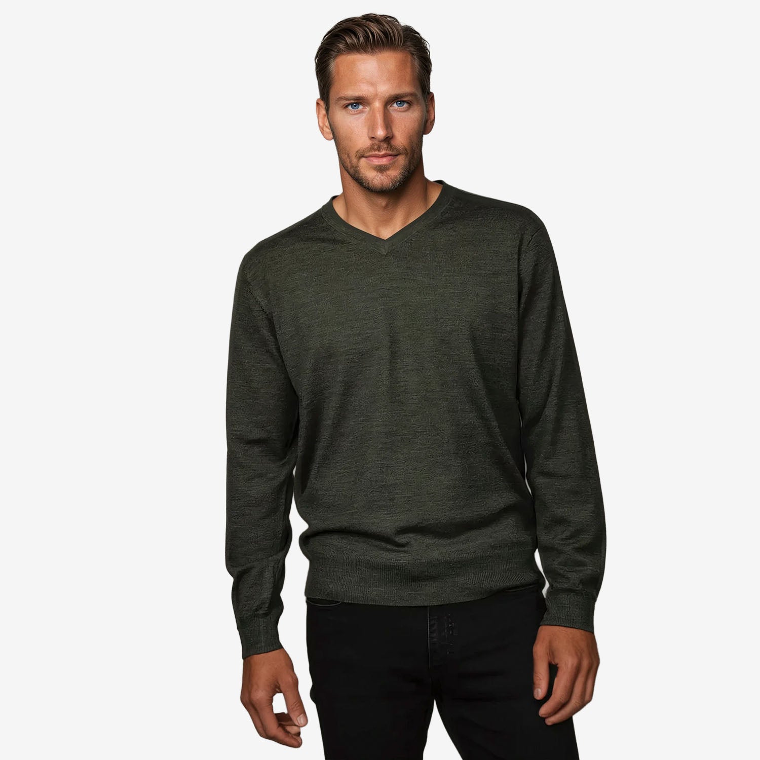 Ansett Extra Fine Merino Wool V Neck Jumper