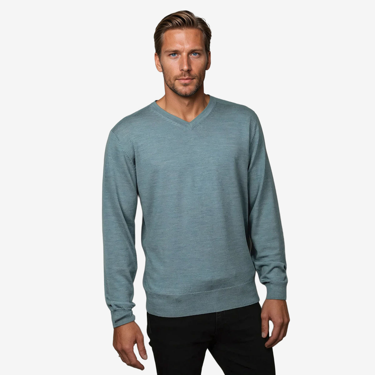 Ansett Extra Fine Merino V Neck Plus Sizes