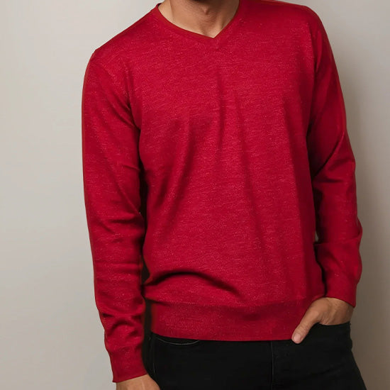 Ansett Extra Fine Merino V Neck Plus Sizes