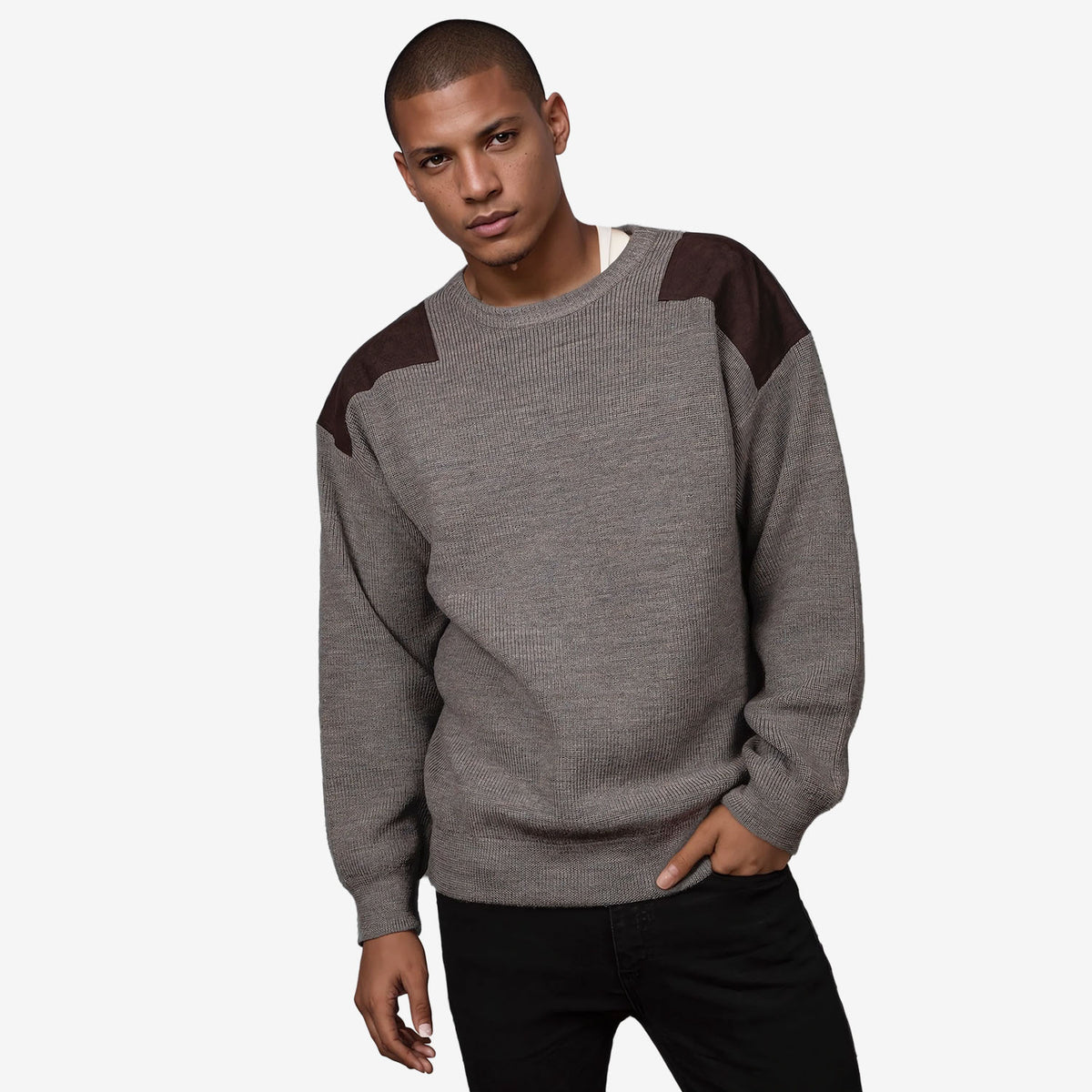 Ansett Patch Crew Neck Rib Jumper