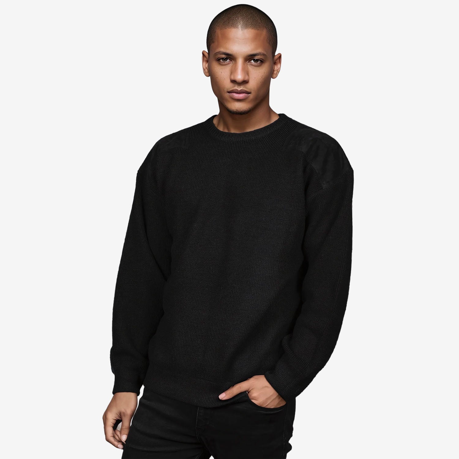 Ansett Patch Crew Neck Rib Jumper