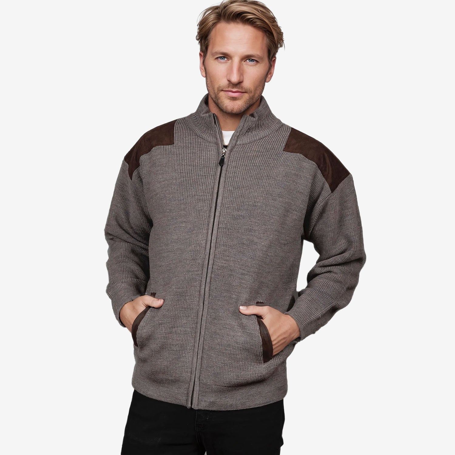 Ansett Patch Zip Cardigan