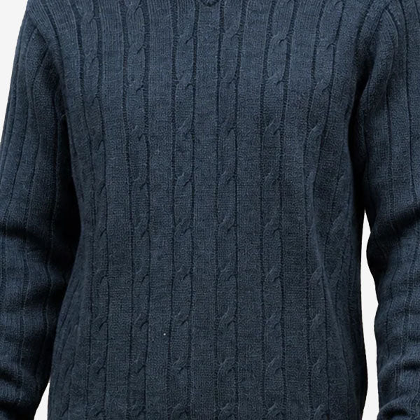 Ansett Pure Wool Cable Crew slate