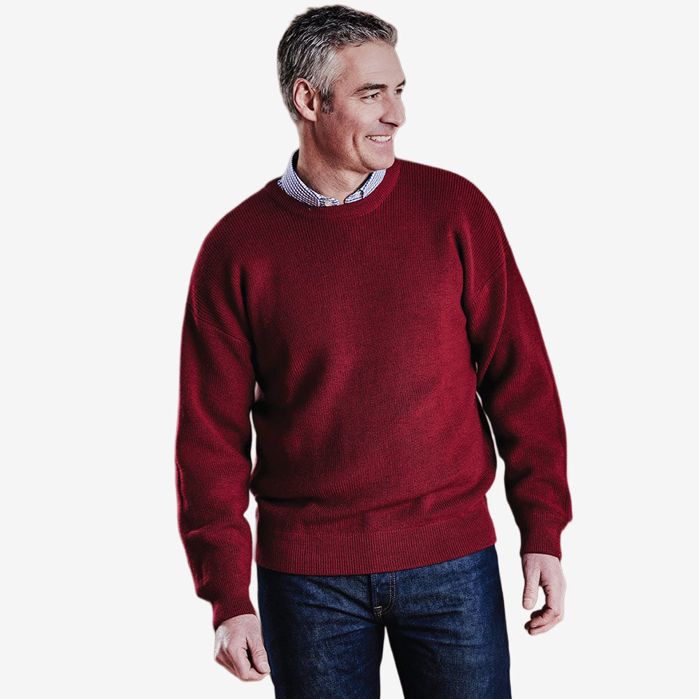 Ansett Pure Wool Fisherman's Rib Crew Neck