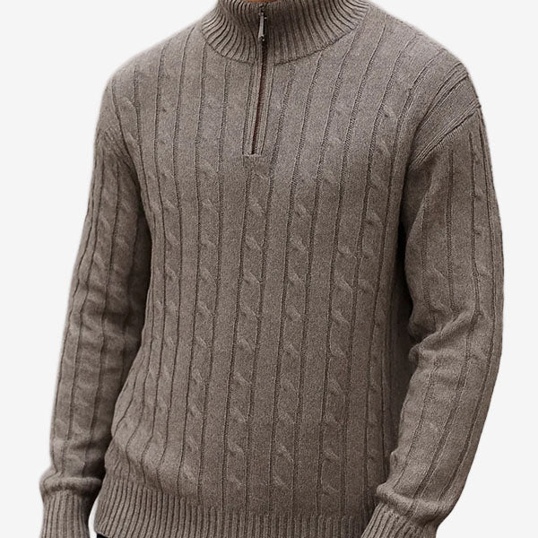 Ansett Pure Wool Zip Cable Sweater #8605 