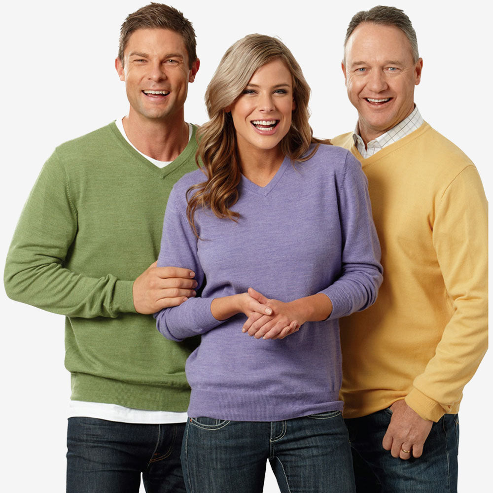 Ansett Extra Fine Merino Wool V Neck Jumper