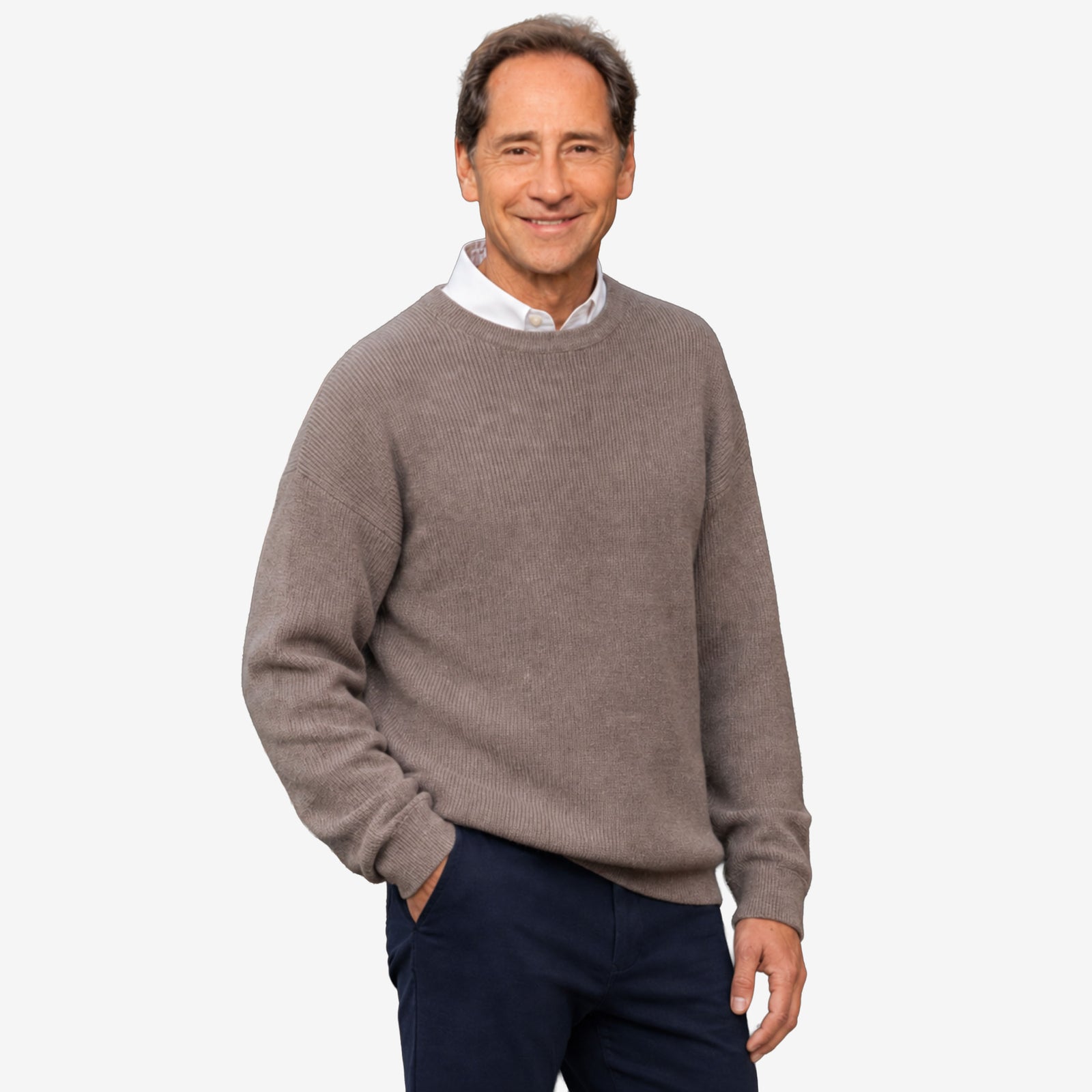 Ansett Pure Wool Fisherman's Rib Crew Neck