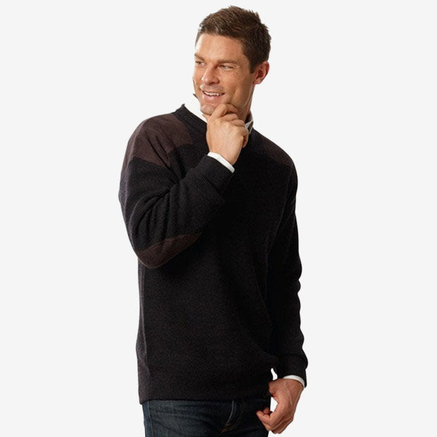 Ansett Patch Crew Neck Rib Jumper