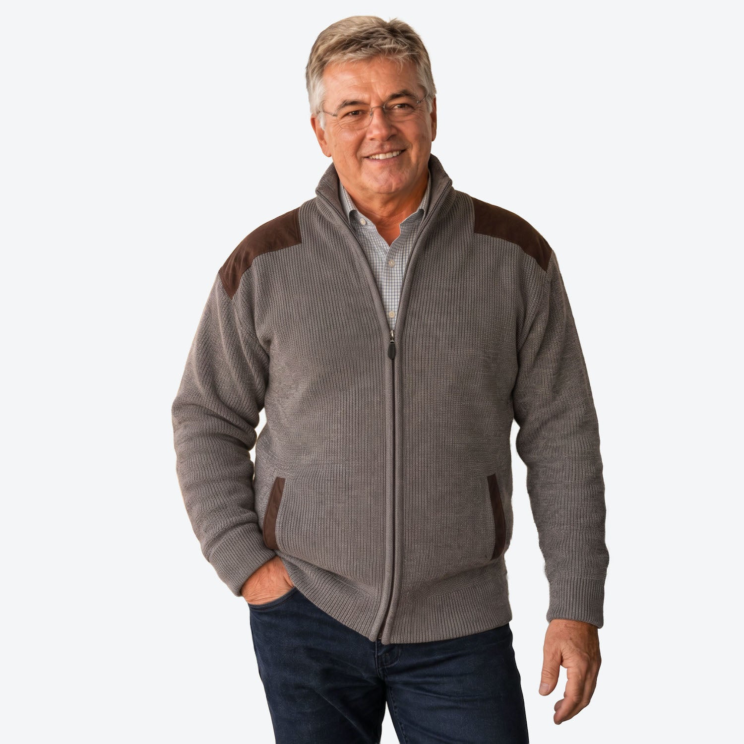 Ansett Patch Zip Cardigan