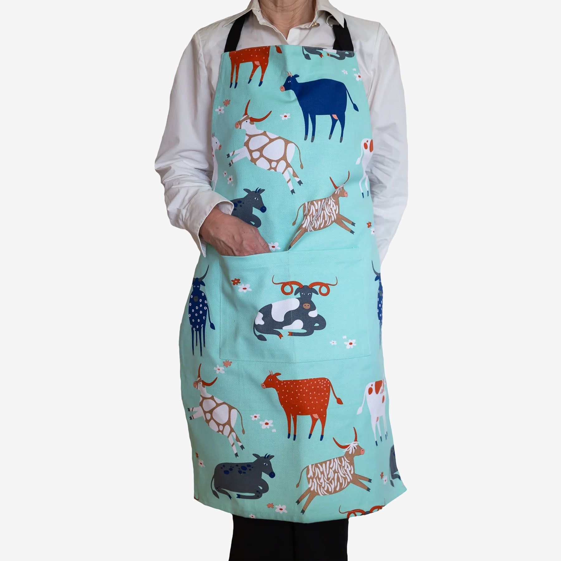 Apron Green Cow