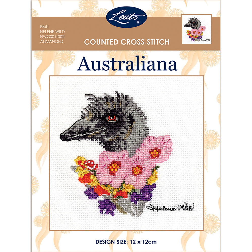 Australiana Counted Cross Stitch Kit - Helene Wild - emu