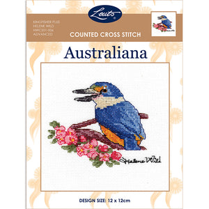 Australiana Counted Cross Stitch Kit - Helene Wild - Kingfisher plus