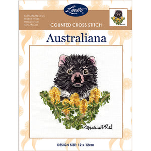 Australiana Counted Cross Stitch Kit - Helene Wild - tasmanian devil