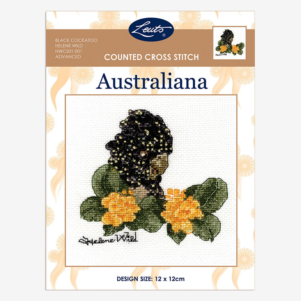 Australiana Counted Cross Stitch Kit - Helene Wild black cockatoo
