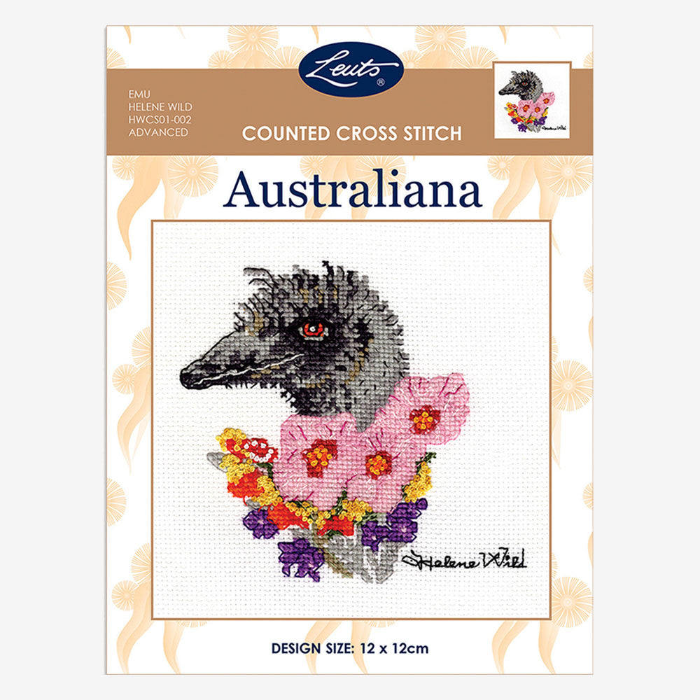 Australiana Counted Cross Stitch Kit - Helene Wild emu