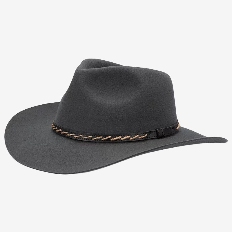 Avenel Boone Australian Wool Felt Outback Hat charcoal