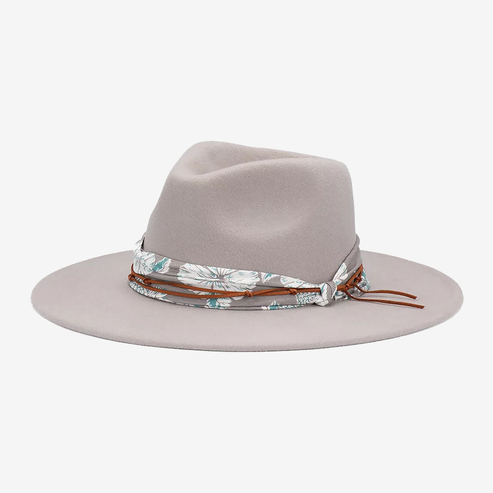 Avenel Briar Wool Felt Wide Brim Fedora Hat grey