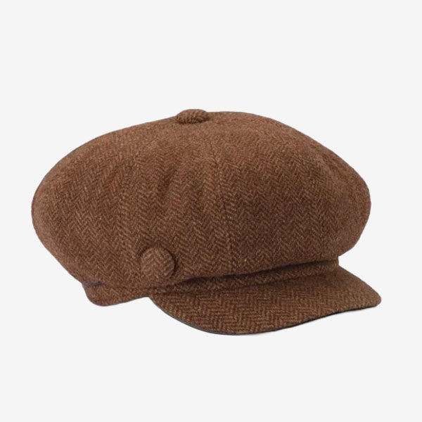 Avenel Brydie Tweed Bakerboy Cap chcocolate