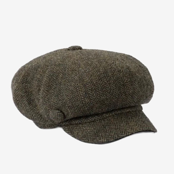 Avenel Brydie Tweed Bakerboy Cap olive