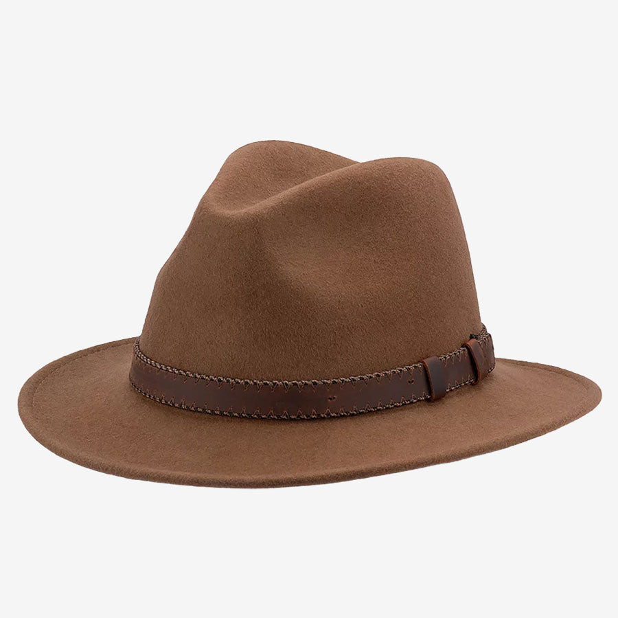 Avenel Norman Crushable Wool Felt Safari Hat #21601 pecan