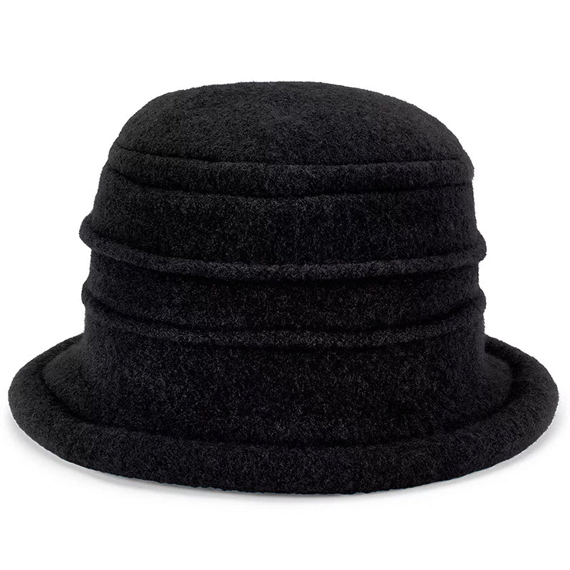 Avenel Olivia Boiled Wool Cloche Hat black