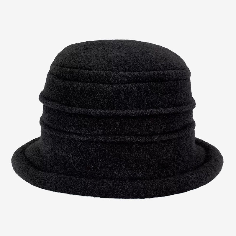 Avenel Olivia Boiled Wool Cloche Hat black