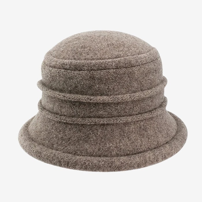 Avenel Olivia Boiled Wool Cloche Hat taupe
