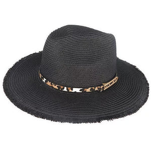 Avenel Paloma Frayed Edge Fedora black
