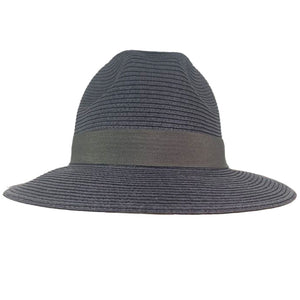 Avenel Paper Braid Safari Hat with Arrow Trim Band navy