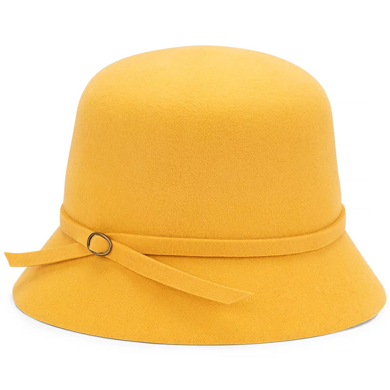 Avenel Rowan Australian Wool Felt Cloche mustard