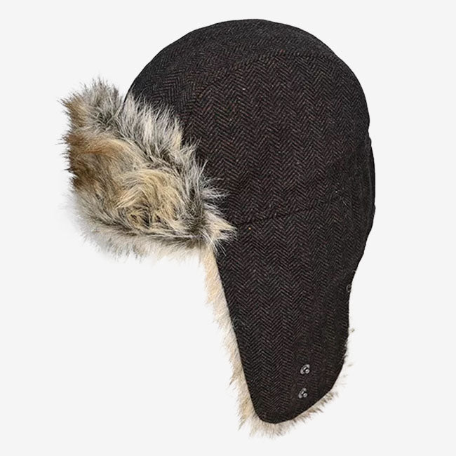 Avenel Wool Blend Herringbone Flying Cap brown