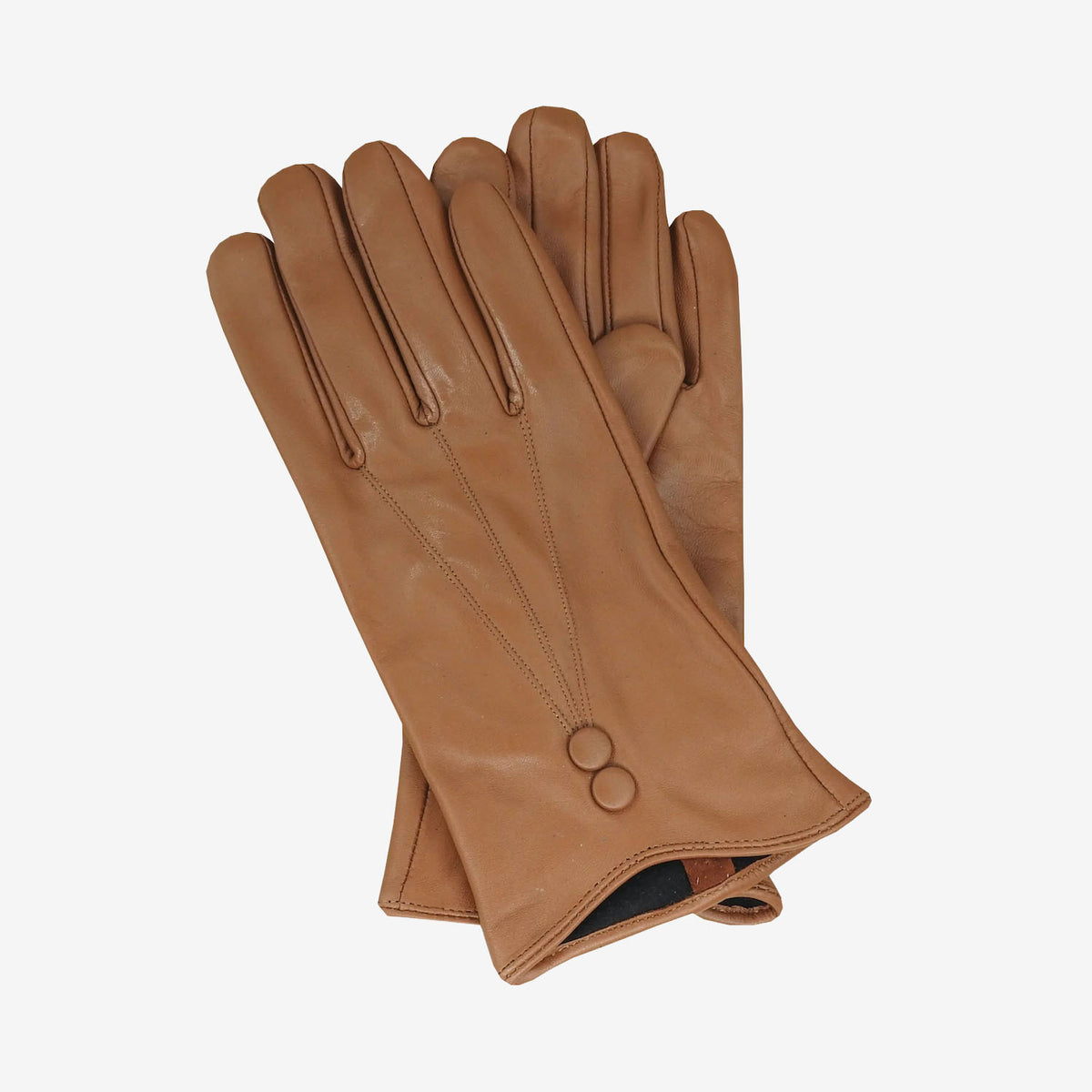 Avenel Virginia Leather Glove with Button Detail tan