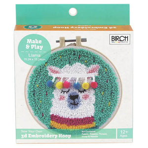 Birch Make & Play 3D Punch Needle Embroidery Kit llama