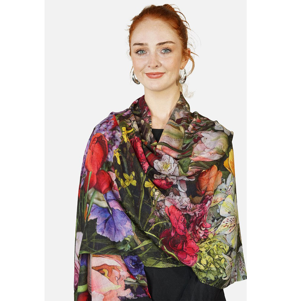 Tradition Textiles Pure Wool Scarf Wild Blooms