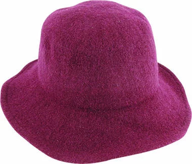 Poppi Boiled Wool Small Brim Hat burgundy
