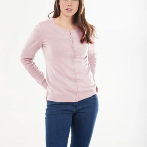 BRIDGE & LORD BUTTON CARDIGAN BLUSH