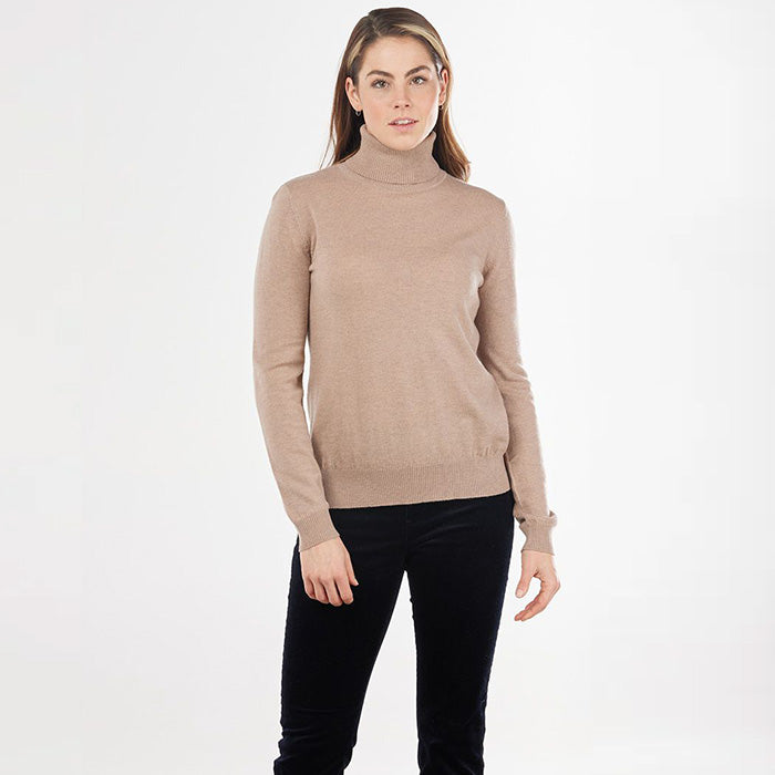 Bridge & Lord Merino & Cashmere Roll Neck camel