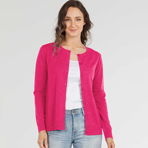 Bridge & Lord Button Cardigan lipstick