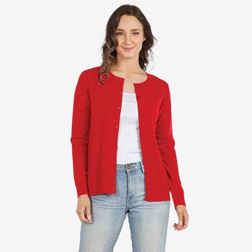 Bridge & Lord Button Cardigan red